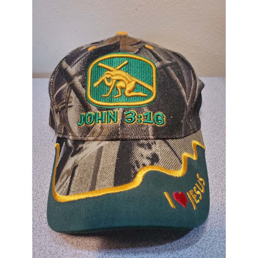 John 3:16 Christian Bible Verse Camo Baseball Hat I Love Jesus Camouflage Cap